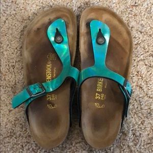 Blue birkenstocks